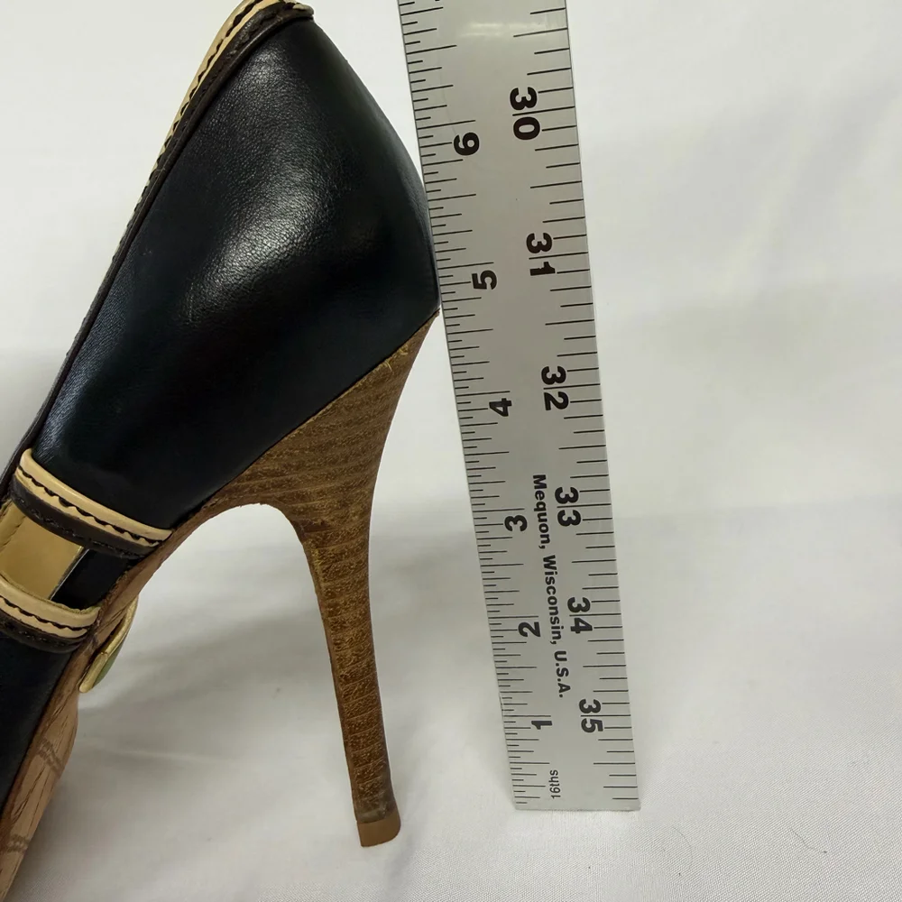 LAMB by Gwen Stefani Tiva Pump black leather with tan trim size 10M